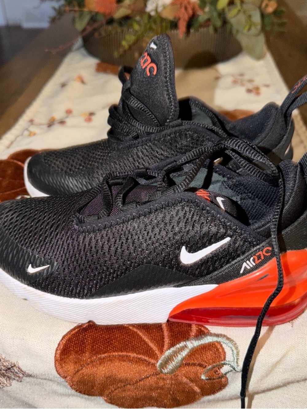 Nike Kids' Air Max 270 React Sneakers - Black/Orange